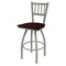 Holland Bar Stool Co 25" Swivel Counter Stool, Nickel Finish, Dark Cherry Oak Seat 81025ANDCOak - alternate 1
